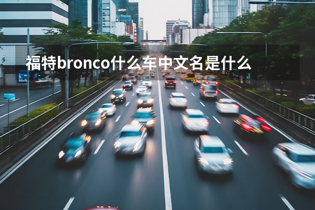 福特bronco什么车中文名是什么