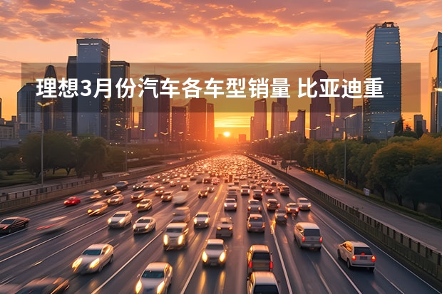 理想3月份汽车各车型销量 比亚迪重回20万，理想领衔新势力，3月新能源销量汇总