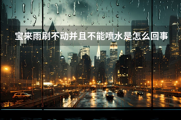 宝来雨刷不动并且不能喷水是怎么回事